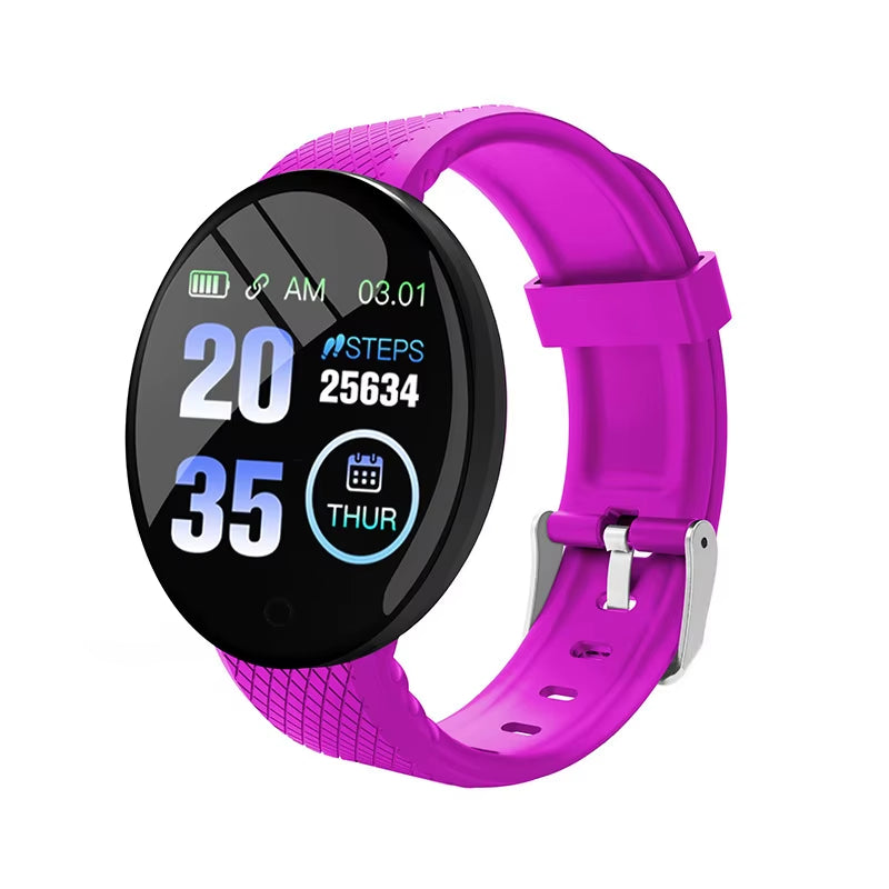 2025 New D18 Smart Watch Heart Rate Monitor Men'S Women'S Smartwatch round Fitness Digital Watches for Men Women Band Bracelet
