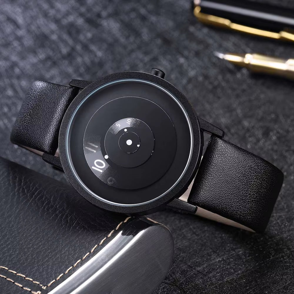 2025 Fashion Creative Turntable Watch Men Sports Watches Leather Band Analog Quartz Wristwatches Men Cheap Price Reloj Hombre