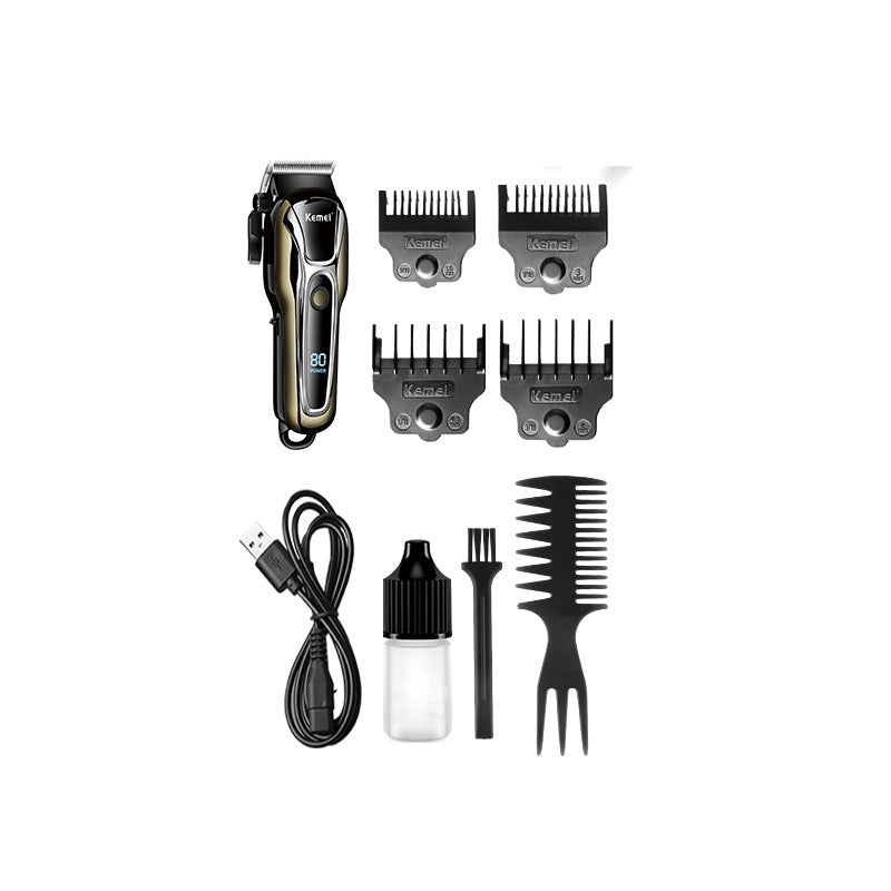 (Copy) KM-1990PG Hair Clipper Electric Shaving Head High Power LCD Digital Display Electric Pushing Hair Salon Special