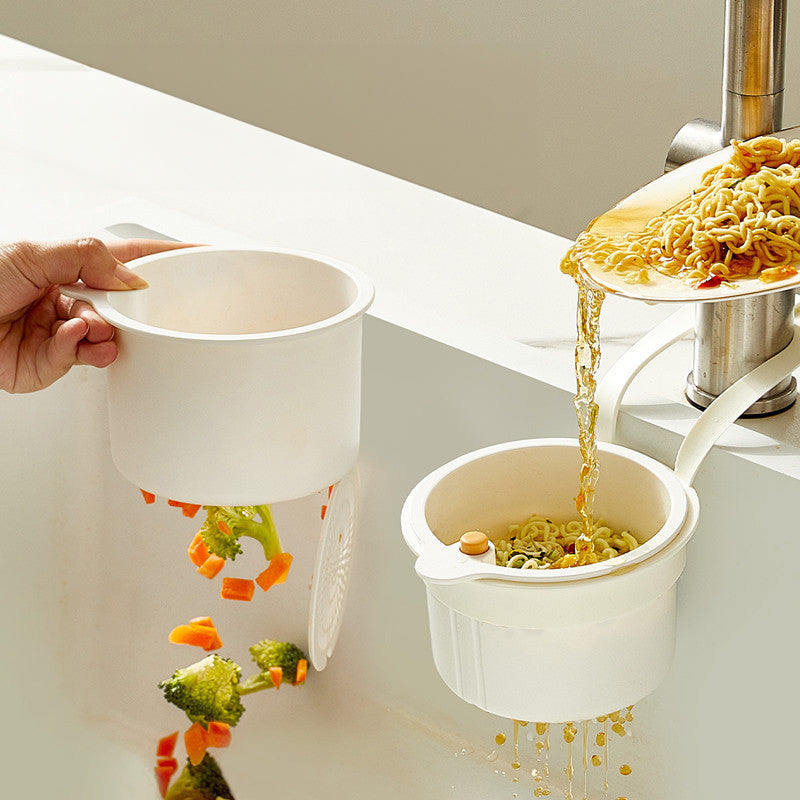 Adjustable Hanging Sink Drain Basket for Kitchen Sink, Food Waste Separator, Filter Basket & Fruit Washing Strainer