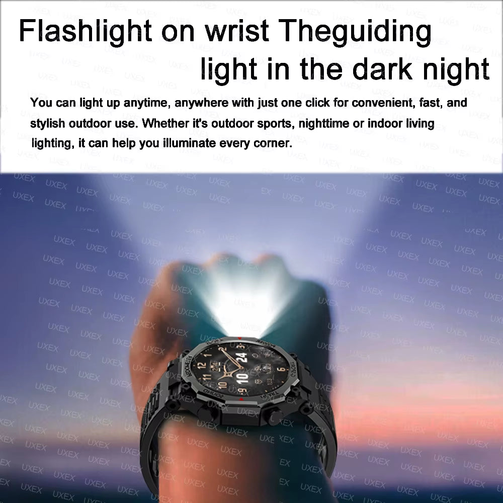 2025 New Flashlight Smart Watches Men 1.52” HD Bluetooth Call Health Tracking Gift for Man Custom Photo Watches Smart Outdoors