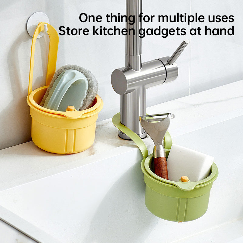 Adjustable Hanging Sink Drain Basket for Kitchen Sink, Food Waste Separator, Filter Basket & Fruit Washing Strainer