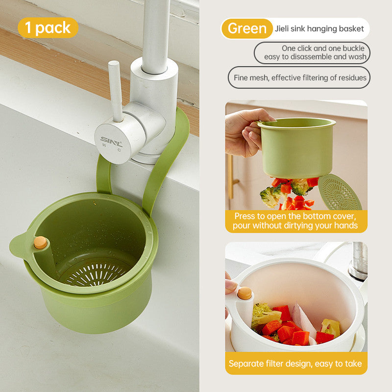 Adjustable Hanging Sink Drain Basket for Kitchen Sink, Food Waste Separator, Filter Basket & Fruit Washing Strainer