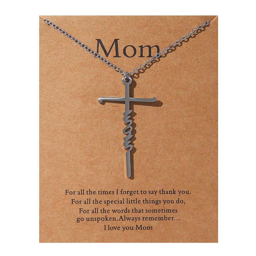 Faith Religious Gift Stainless Steel Cross Collarbone Chain Sweater Chain