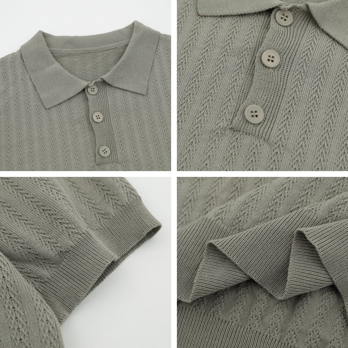 Polo Knit Short Sleeve Top for Men and Women Hollow Out Versatile Tee