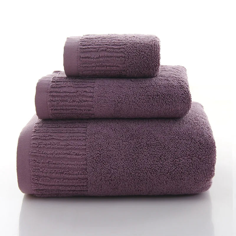 Cotton Thicken bath towel set hand towel face towel and bath towels for adults 10 colors 100% cotton