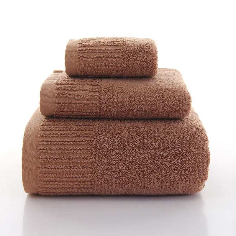 Cotton Thicken bath towel set hand towel face towel and bath towels for adults 10 colors 100% cotton