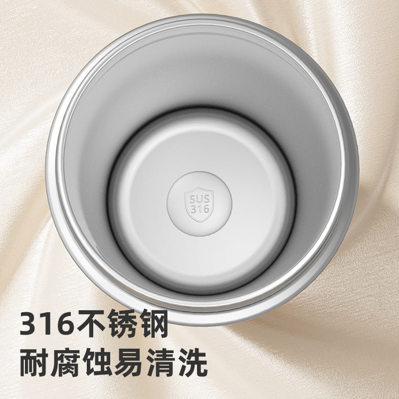 Simple straw thermos cup 316 stainless steel office workers double drink cup 2025 new manufacturers wholesale