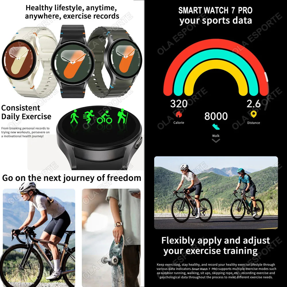2025 New Smartwatch 7 Series GPS Tracking NFC Smart Watches Heart Rate Health Monitoring HD Bluetooth Call Smart Watch Men Women