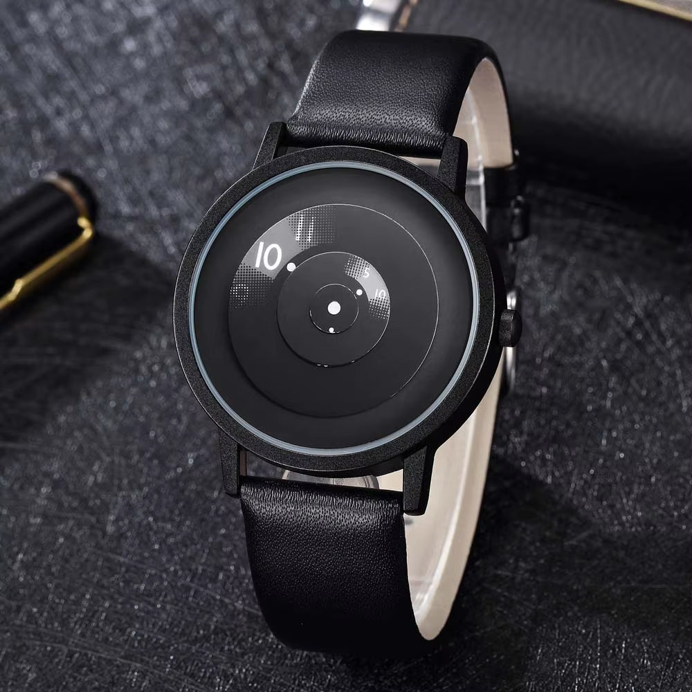 2025 Fashion Creative Turntable Watch Men Sports Watches Leather Band Analog Quartz Wristwatches Men Cheap Price Reloj Hombre