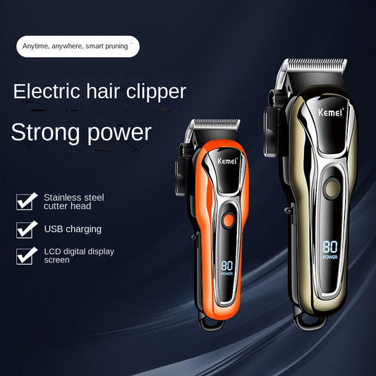 (Copy) KM-1990PG Hair Clipper Electric Shaving Head High Power LCD Digital Display Electric Pushing Hair Salon Special