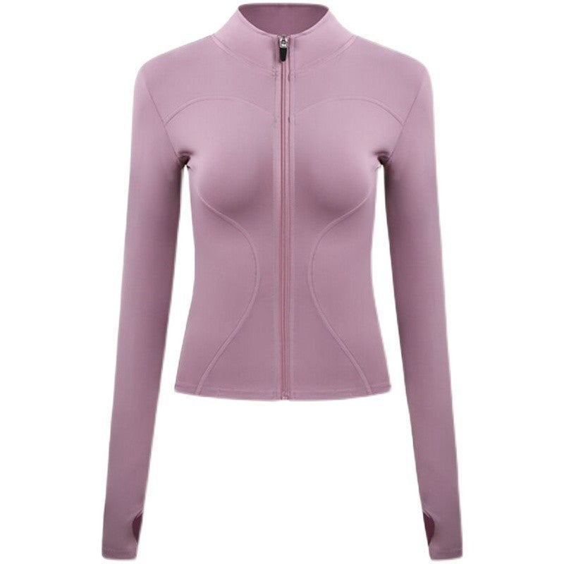 Sports jacket nylon quick drying yoga suit stand collar sports running jacket long sleeved
